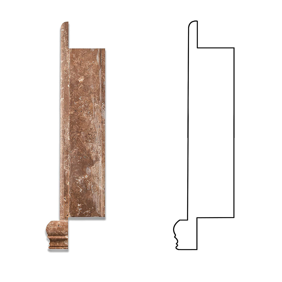 Chocolate Travertine Honed Hand-Made Custom Shampoo Niche - LARGE - Tilefornia