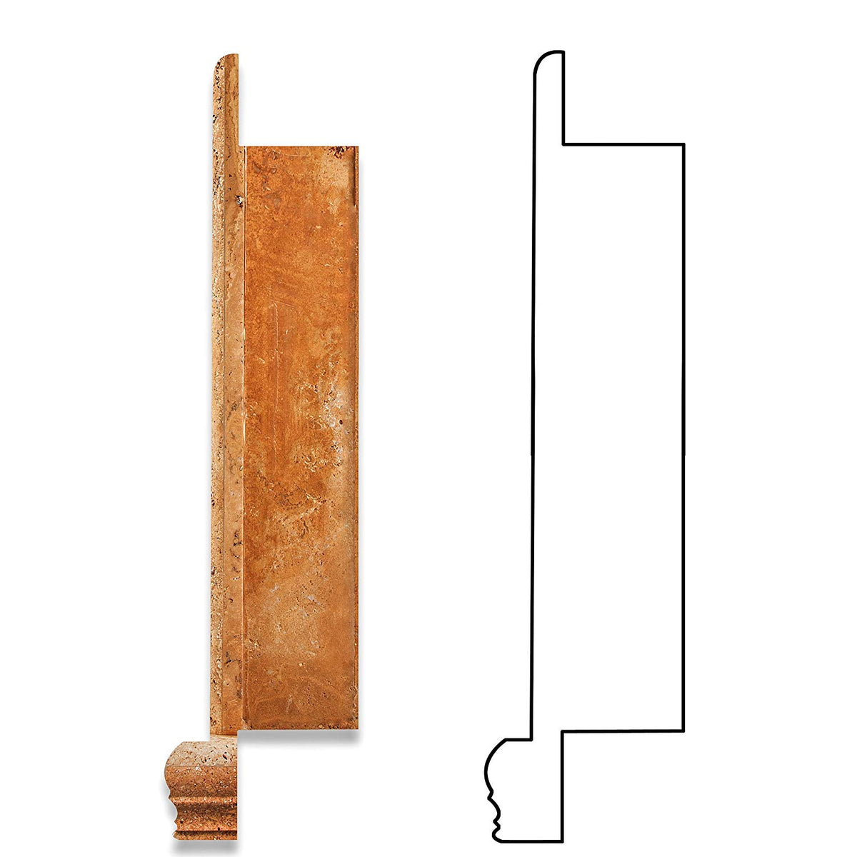 Gold Travertine Honed Hand-Made Custom Shampoo Niche - LARGE - Tilefornia