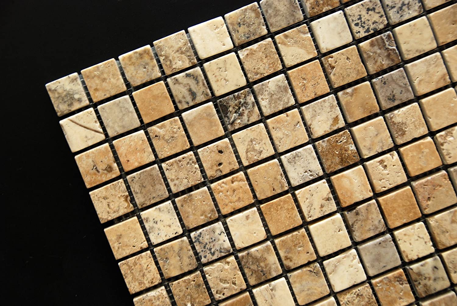 Philadelphia 1X1 Travertine Tumbled Mosaic Tile - Lot of 50 sq .ft. - Tilefornia