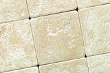 Durango Cream 4X4 Travertine Tumbled Tile - Box of 5 sq. ft. - Tilefornia