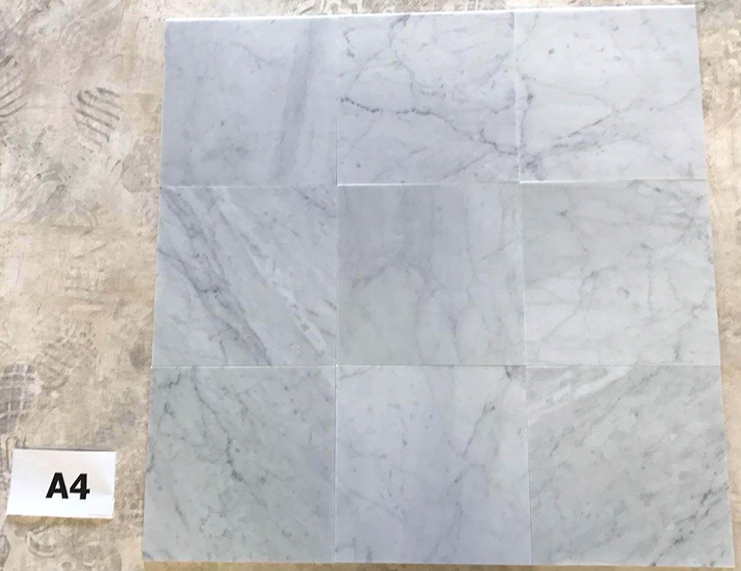 Italian Carrara White (Bianco Carrara) Marble 12" X 12" Field Tile, Polished - A4 (Lot of264 pcs. (264 sq. ft.) - Tilefornia