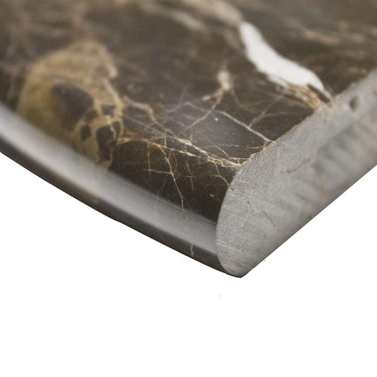 Emperador Dark Marble Accessory, EDMT9SHE, 9"X9"X3/4" Corner Shelf, Both Sides Polished (Box of 10 Pieces) - Tilefornia