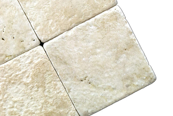 Durango Cream 6 X 6 Travertine Tumbled Tile - Lot of 50 sq. ft. - Tilefornia