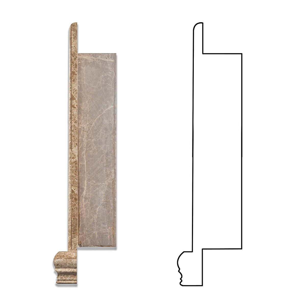 Emperador Light Marble Polished Hand-Made Custom Shampoo Niche - SMALL - Tilefornia