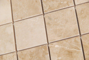 Crema Cappuccino Marble 2 X 2 Polished Mosaic Tiles - Premium Quality (LOT of 50 SHEETS) - Tilefornia