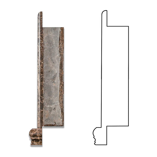 Emperador Dark Marble Polished Hand-Made Custom Shampoo Niche - LARGE - Tilefornia