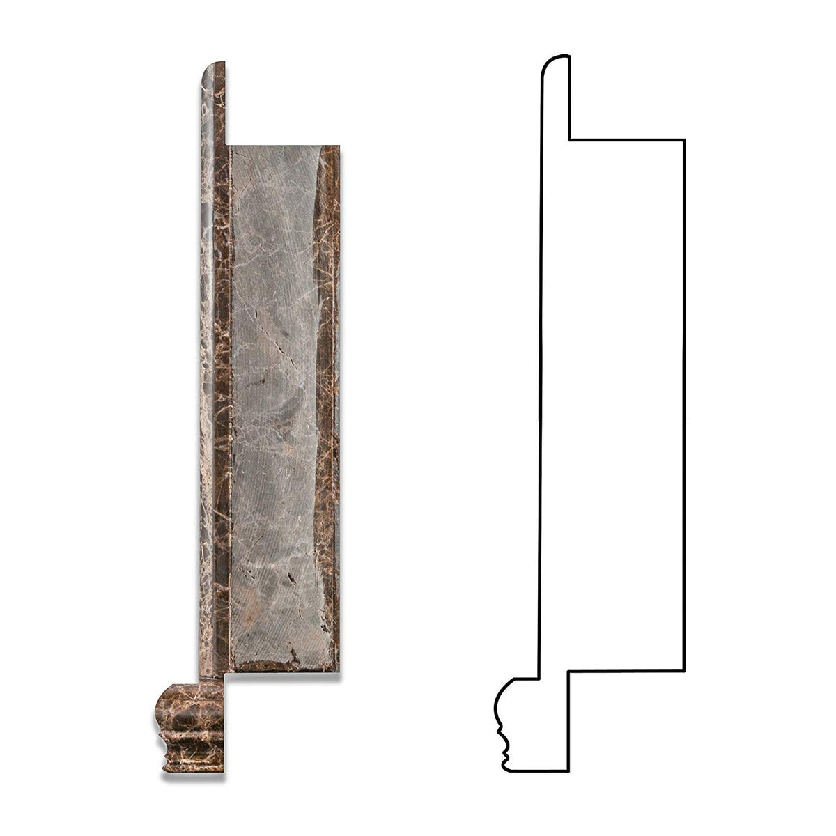 Emperador Dark Marble Polished Hand-Made Custom Shampoo Niche - SMALL - Tilefornia