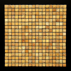 Gold/Yellow Travertine - TUMBLED - 5/8" X 5/8" Mosaic Tile - Tilefornia