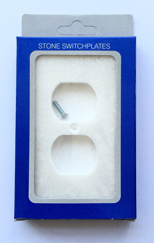 White Marble Meram Blanc Switch Plate Cover Duplex - 2.75 X 4.5 IN - Tilefornia