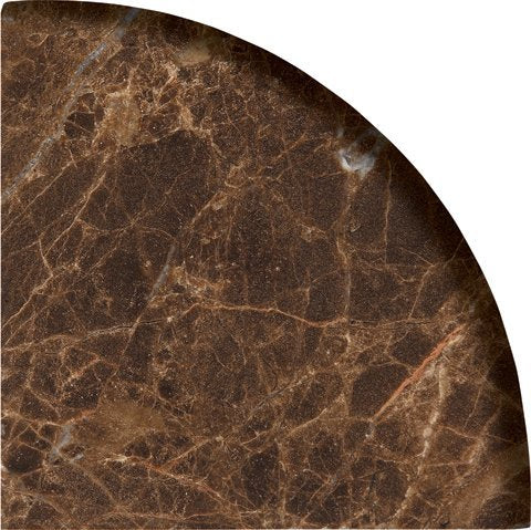 Round Edge Dark Emperedor 9'' X 9'' X 3/4'' Premium Corner Shelf Piece Both Sides Polished (Pack of 5) - Tilefornia