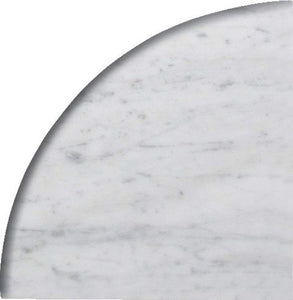 Round Edge Real Stone 9'' X 9'' X 3/4'' Marble Premium Corner Shelf Piece Polished-Carrera White-5 PCS. - Tilefornia