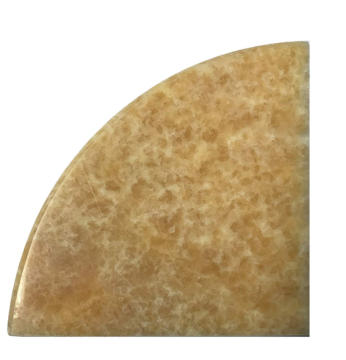 Round Edge Real Stone 9'' X 9'' X 3/4'' Marble Premium Corner Shelf Piece Polished-Honey Onyx-1 PCS. - Tilefornia