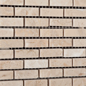 Bursa Beige / Sandy Beige Marble Mini - Brick Honed Mosaic Tile - 6" X 6" Sample - Tilefornia