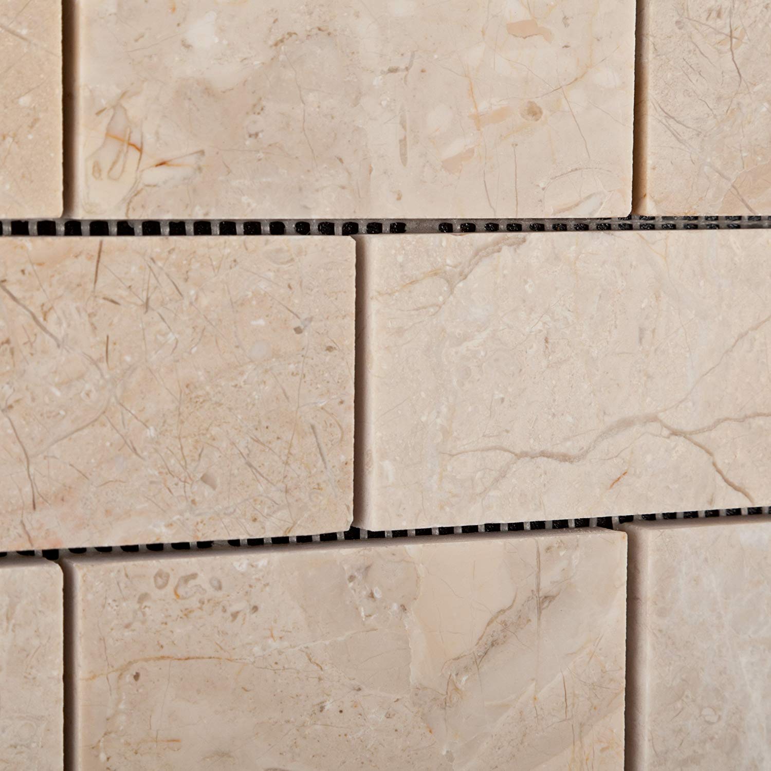 Bursa Beige / Sandy Beige Marble 2 X 4 Polished Brick Mosaic Tile - 6" X 6" Sample - Tilefornia