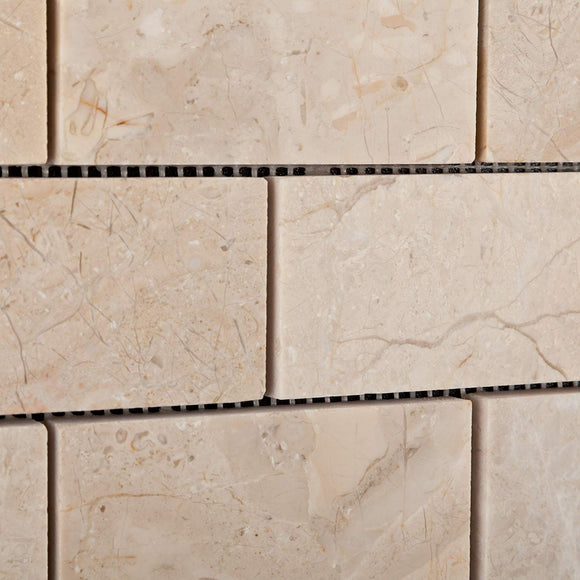 Bursa Beige / Sandy Beige Marble 2 X 4 Polished Brick Mosaic Tile - Lot of 50 Sheets - Tilefornia