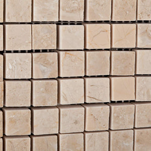 Bursa Beige / Sandy Beige Marble 5/8 X 5/8 Polished Mosaic Tile - Lot of 50 Sheets - Tilefornia