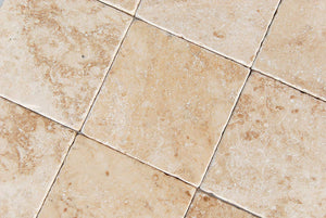 Cappuccino Marble 4 X 4 Square Tiles, Tumbled (Lot of 360 Sq. Ft.) - Tilefornia