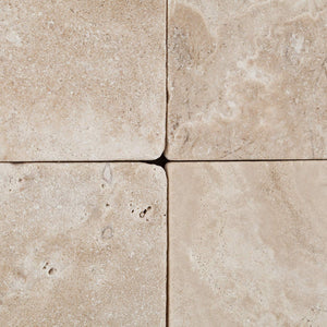Durango Cream (Paredon) Travertine 4 X 4 Field Tile, Tumbled - Lot of 50 sq. ft. - Tilefornia