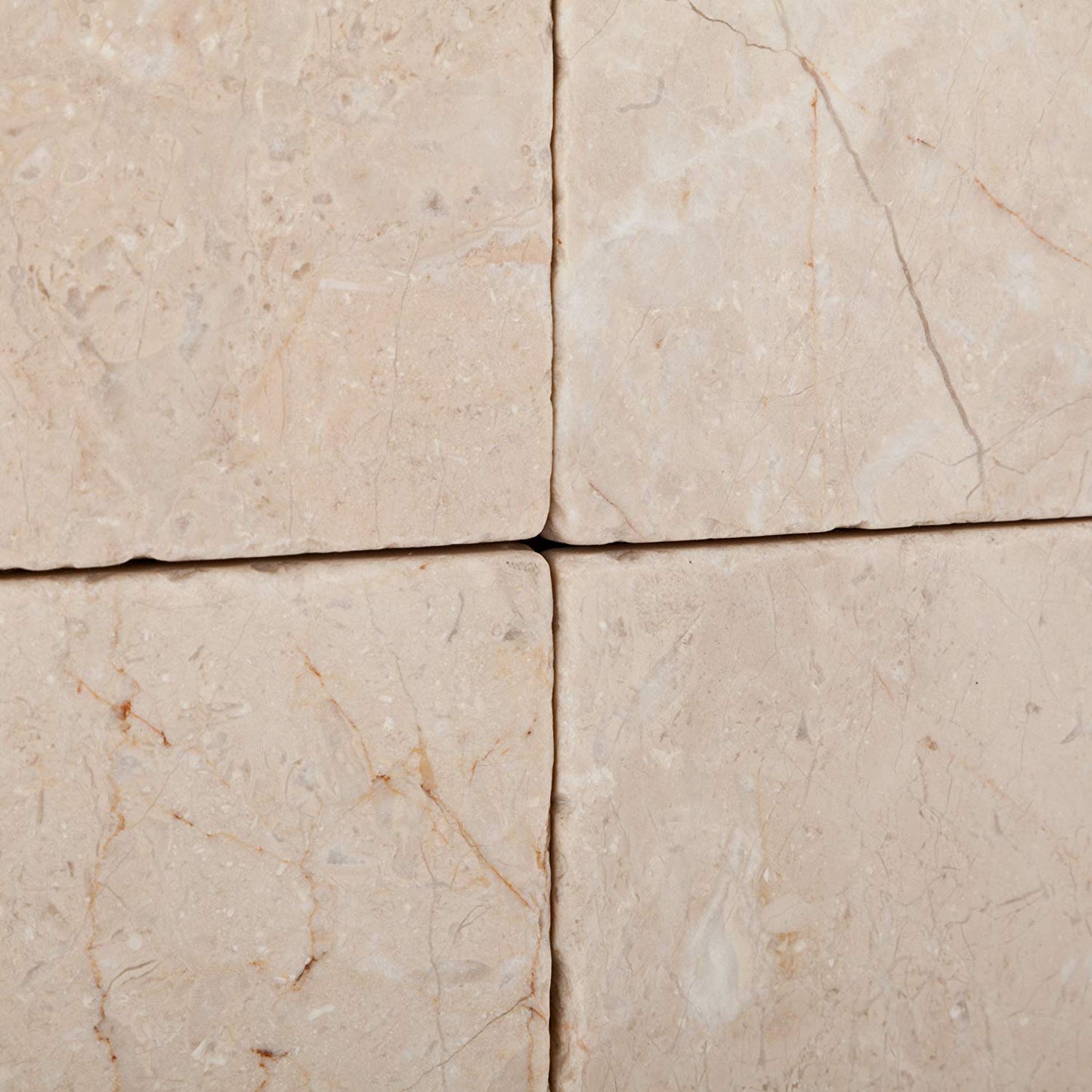 Bursa Beige / Sandy Beige Marble 6 X 6 Tumbled Field Tile - 2-pcs. Sample-Set - Tilefornia
