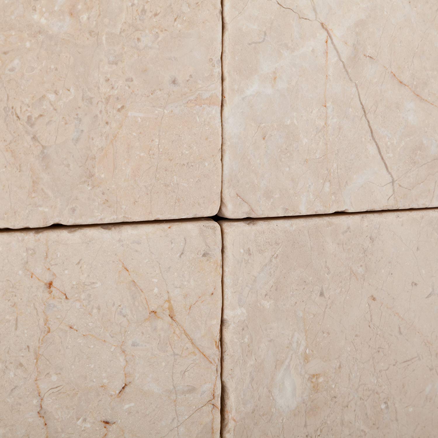 Bursa Beige / Sandy Beige Marble 6 X 6 Tumbled Field Tile - 2-pcs. Sample-Set - Tilefornia