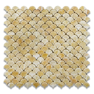 Honey Onyx Fan Mosaic Tile, Polished - Box of 5 sq. ft. - Tilefornia