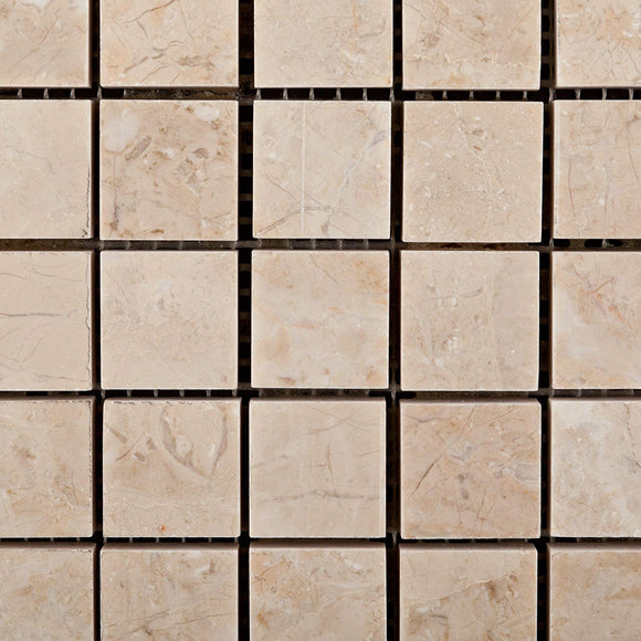 Bursa Beige / Sandy Beige Marble 1 X 1 Polished Mosaic Tile - Lot of 50 Sheets - Tilefornia