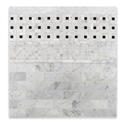 White Carrara Marble Subway Tile 2x4, Honed