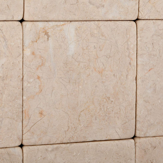 Bursa Beige / Sandy Beige Marble 4 X 4 Tumbled Field Tile - 4-pcs. Sample-Set - Tilefornia