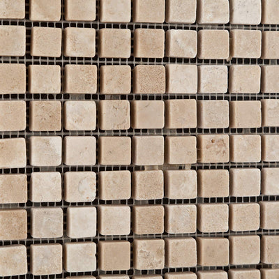Beige Durango Travertine Mosaic Tile 5/8x5/8, Tumbled