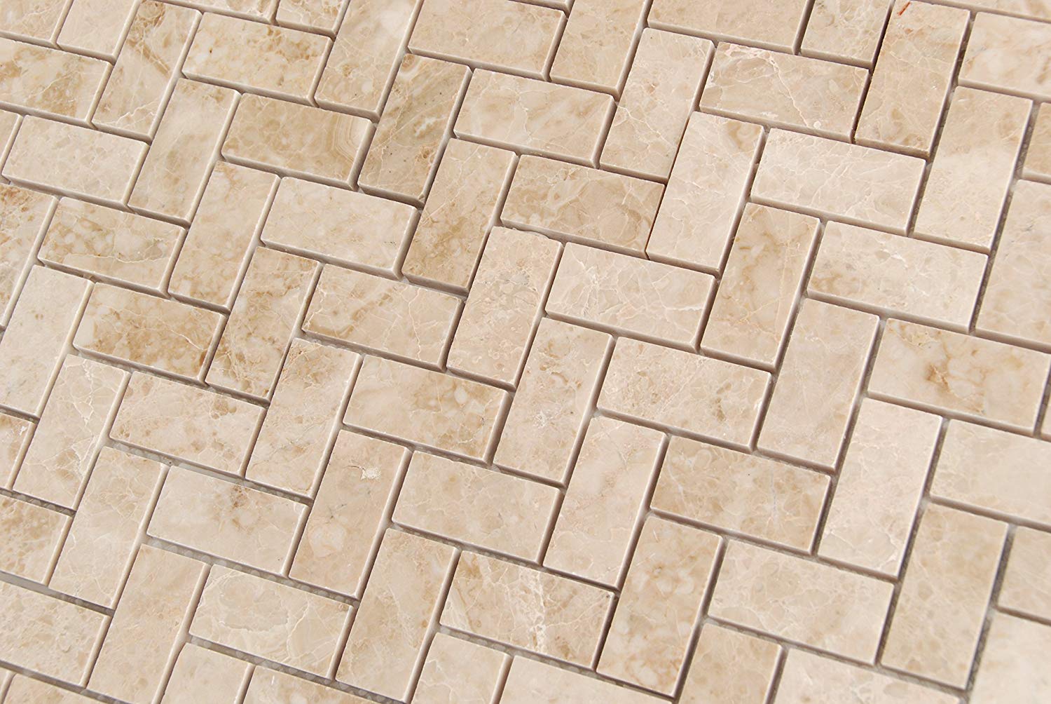 Crema Cappuccino Marble 2 X 2 Polished Mosaic Tiles - Premium Quality (LOT of 5 SHEETS) - Tilefornia