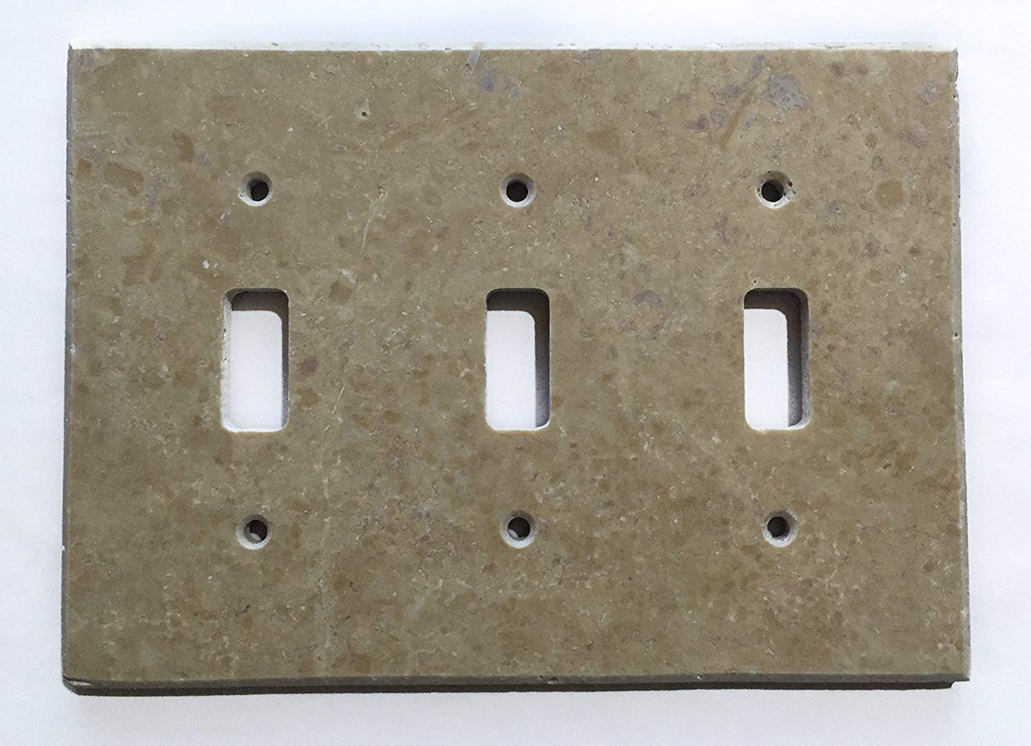 Light Walnut Travertine Switch Plate Cover (3 TOGGLE) - Tilefornia