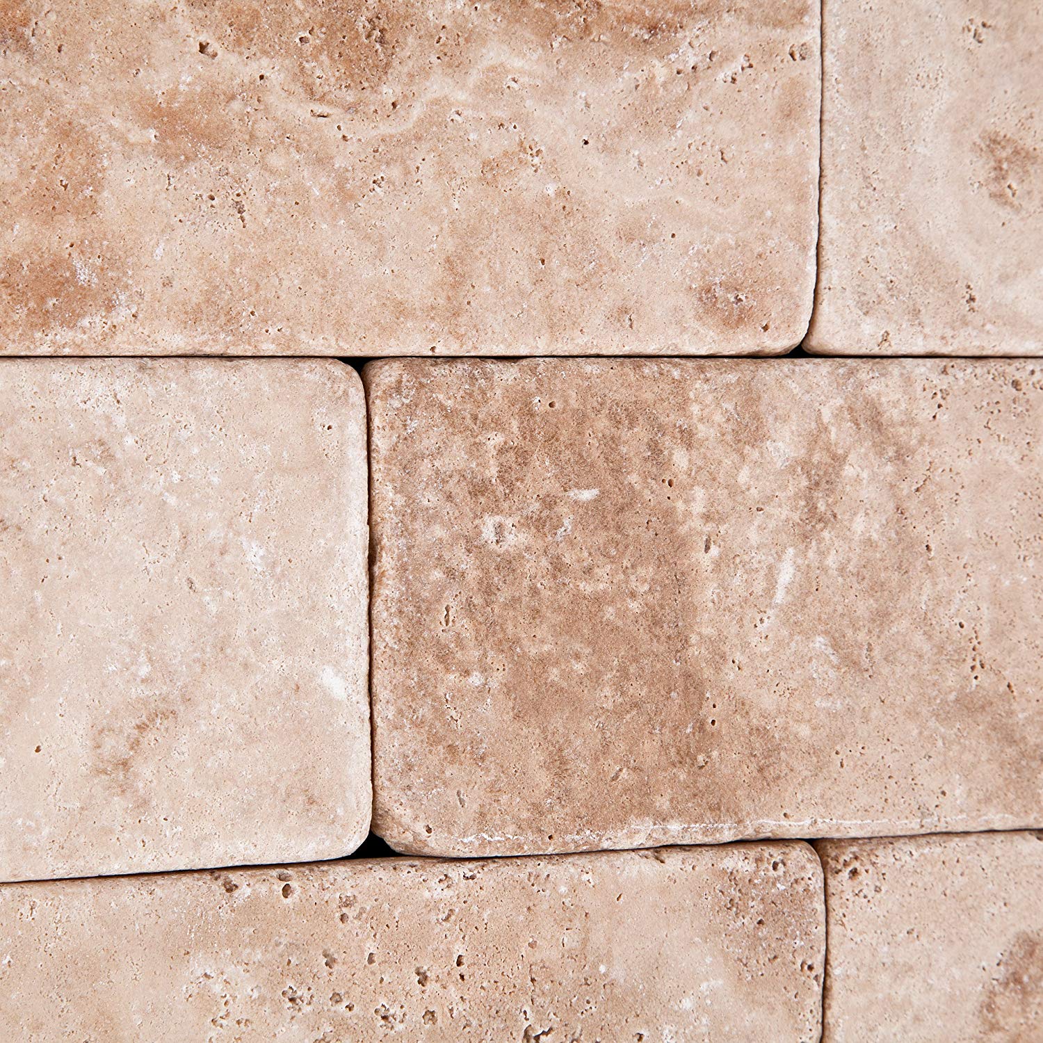 Andean Vanilla Peruvian Travertine 3 X 6 Tumbled Field Tile - 2-pcs. Sample Set - Tilefornia