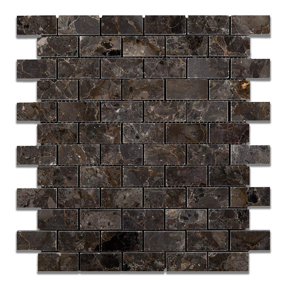 Grigio Verona Marble 1 X 2 Brick Polished Mosaic Tile - 6