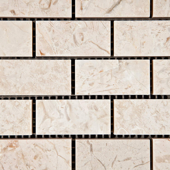 Crema Diva Marble 1 X 2 Polished Brick Mosaic Tile - 6