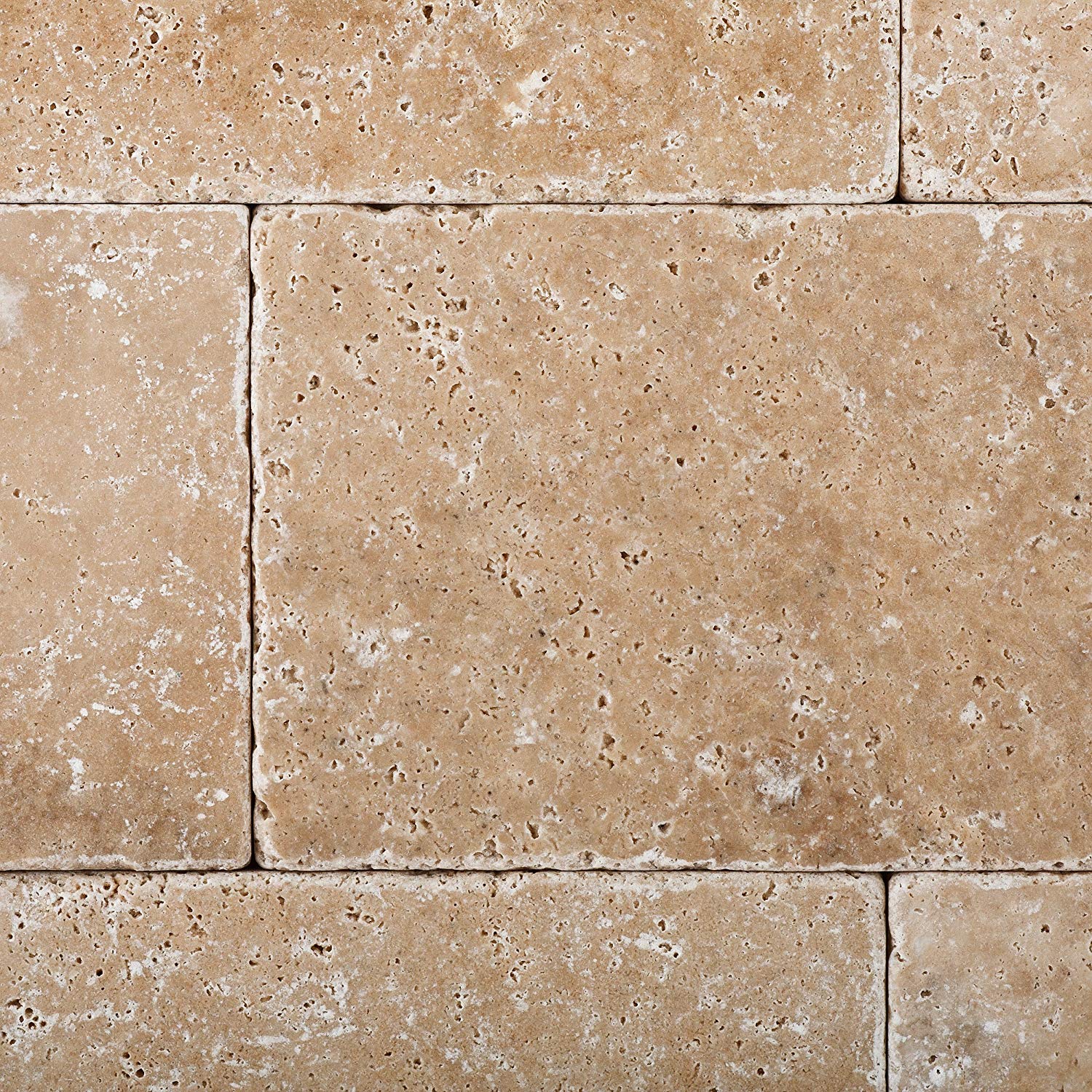 Walnut Travertine 6 X 12 Tumbled Subway - Brick Field Tile - 1-pcs. Sample Set - Tilefornia