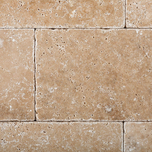 Walnut Travertine 6 X 12 Tumbled Subway - Brick Field Tile - 1-pcs. Sample Set - Tilefornia