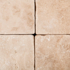 Andean Vanilla Peruvian Travertine 6 X 6 Tumbled Field Tile - 1-pcs. Sample Set - Tilefornia