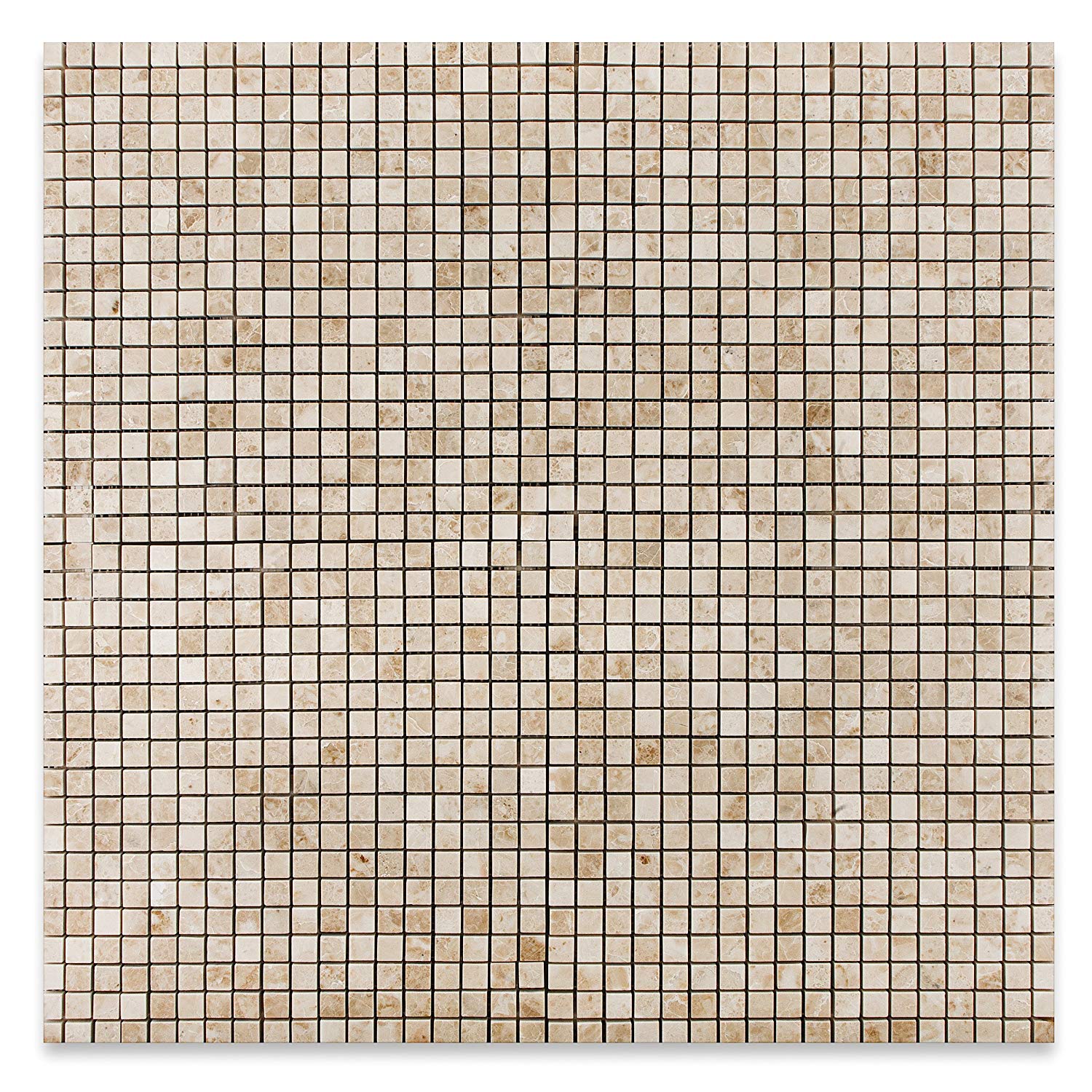 Cappuccino Marble 5/8 X 5/8 Polished Mosaic Tile - Lot of 50 Sheets - Tilefornia