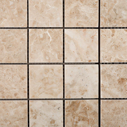 Cappuccino Marble 2 X 2 Polished Mosaic Tile - Box of 5 Sheets - Tilefornia