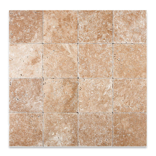 Walnut Travertine 6 X 6 Field Tile, Tumbled - Box of 5 sq. ft. - Tilefornia