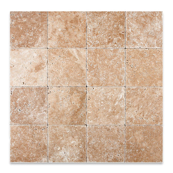 Walnut Travertine 6 X 6 Field Tile, Tumbled - Lot of 50 sq. ft. - Tilefornia