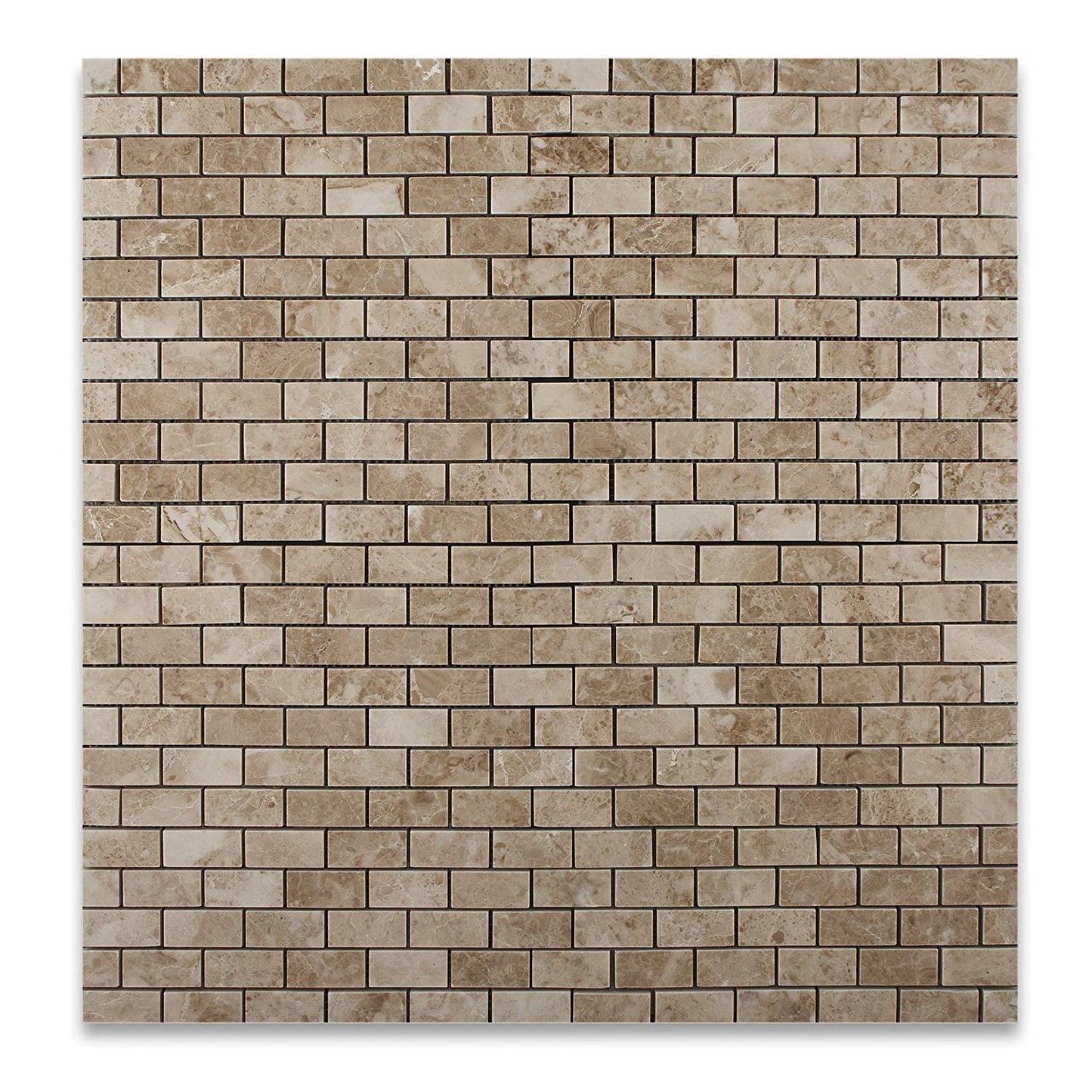 Cappuccino 1X2 Marble Polished Mosaic Tile - Tilefornia