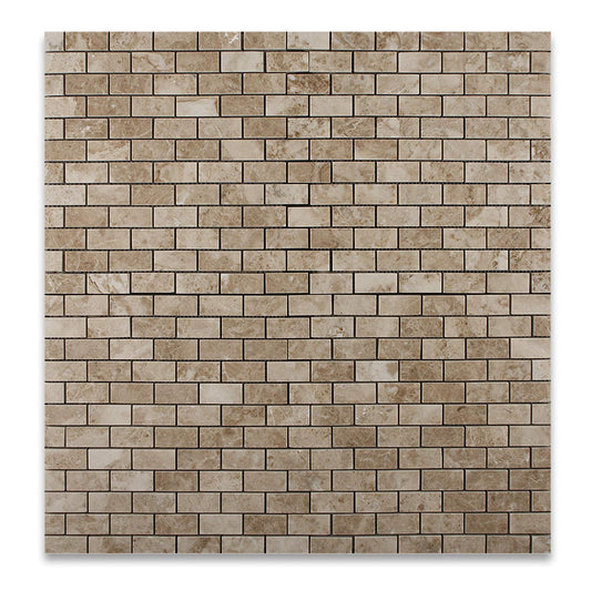 Cappuccino 1X2 Marble Polished Mosaic Tile - Tilefornia