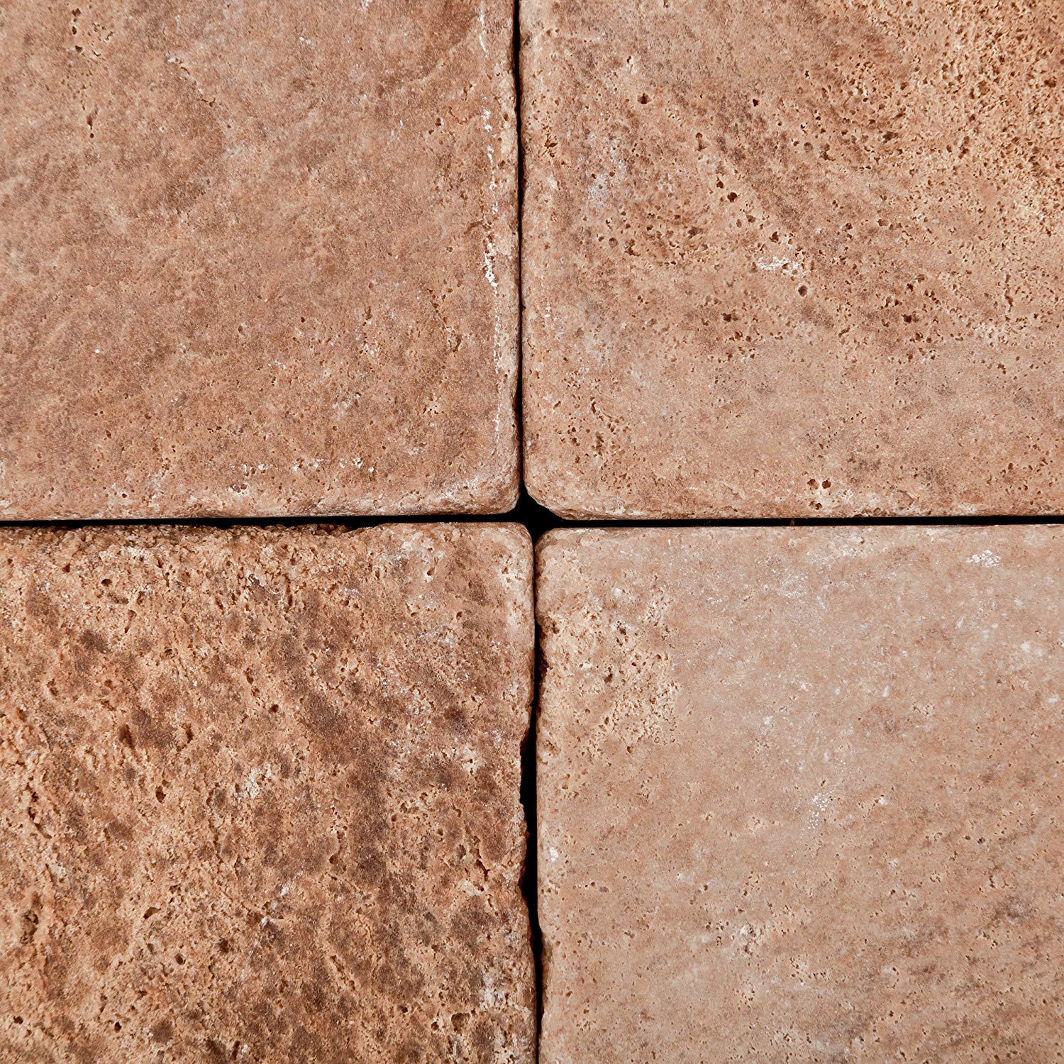 Andean Walnut Peruvian Travertine 6 X 6 Tumbled Field Tile - Lot of 50 sq. ft. - Tilefornia