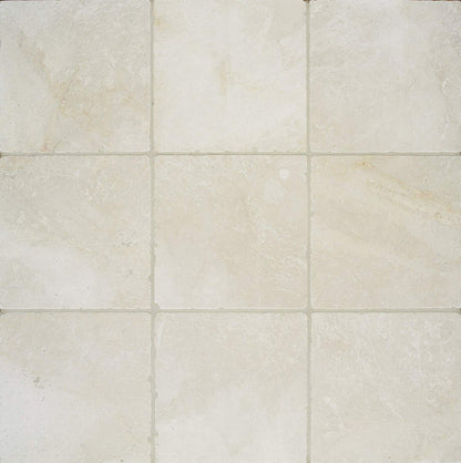 IVORY / BEIGE MARBLE 4 by 4-Inch Tumbled Decorative Tile, Like Crema Marfil, 5-Total Square Feet - Tilefornia
