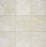 IVORY / BEIGE MARBLE 4 by 4-Inch Tumbled Decorative Tile, Like Crema Marfil, 5-Total Square Feet - Tilefornia