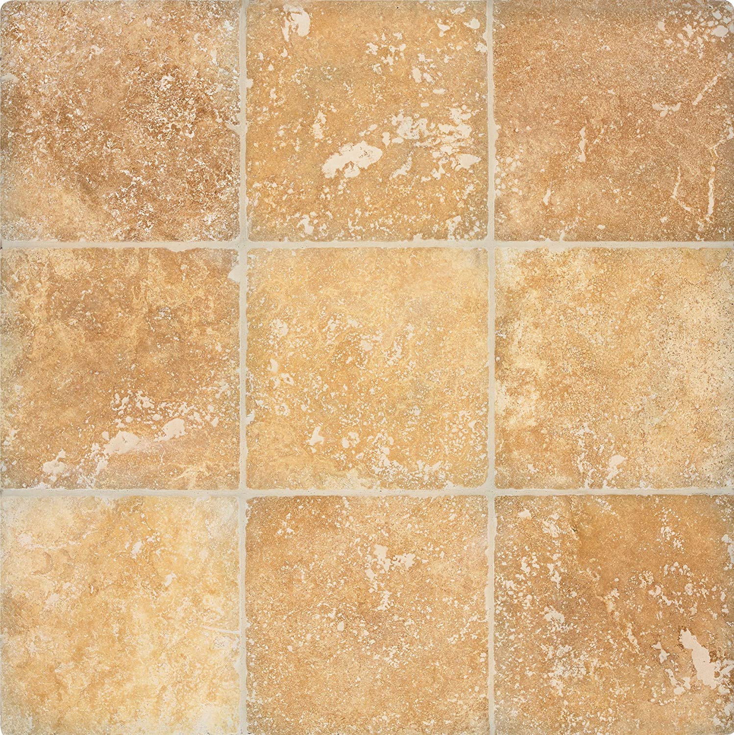Arizona Tile 4 by 4-Inch Tumbled Travertine Tile, Alexandria, 5-Total Square Feet - Tilefornia