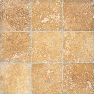 Arizona Tile 4 by 4-Inch Tumbled Travertine Tile, Alexandria, 5-Total Square Feet - Tilefornia