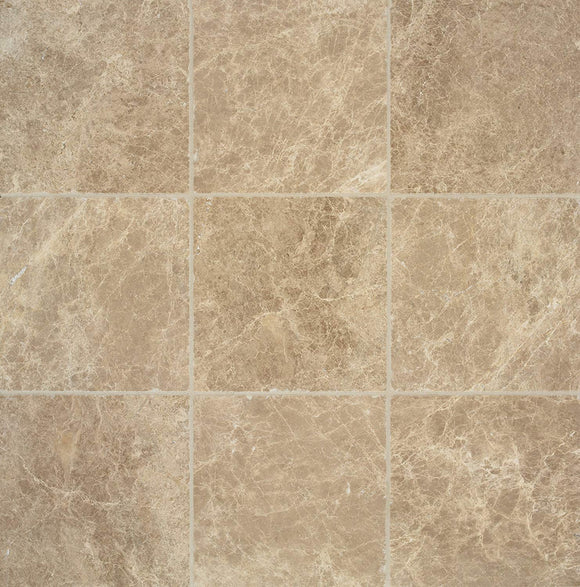 Arizona Tile 6 by 6-Inch Tumbled Marble Tile, Emperador Light, 6-Total Square Feet - Tilefornia