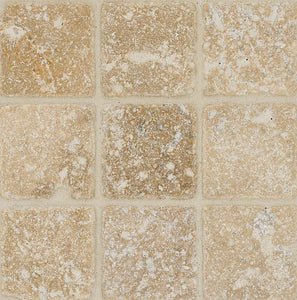 Arizona Tile 6 by 6-Inch Tumbled Travertine Tile, Troy, 6-Total Square Feet - Tilefornia